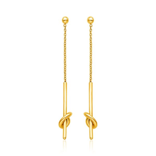 14k Yellow Gold Dangle Earrings with Knots