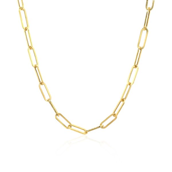 14K Yellow Gold Wide Paperclip Chain (3.3mm)