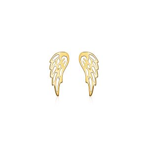 14k Yellow Gold Polished Wing Post Earrings