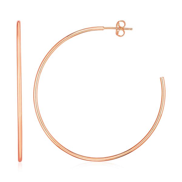 14k Rose Gold Polished Hoop Earrings