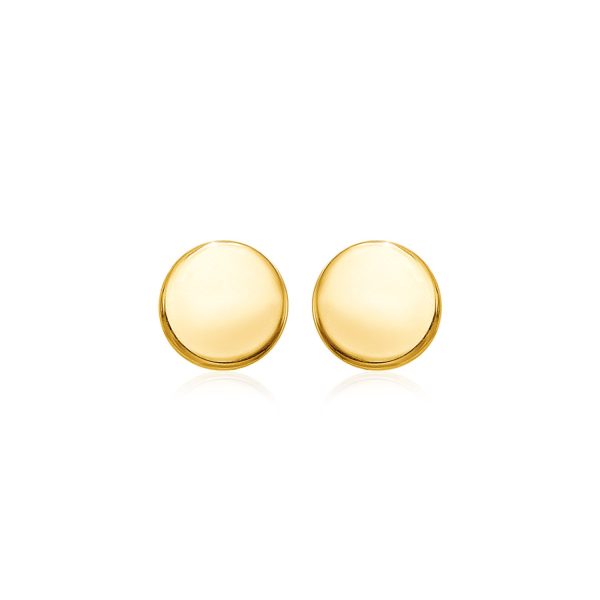 14k Yellow Gold Polished Round Post Earrings