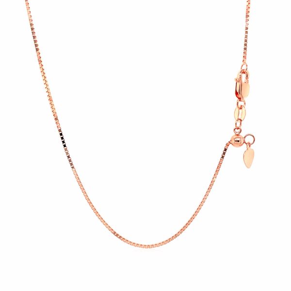 14k Rose Gold Adjustable Box Chain 0.85mm