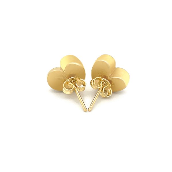 14k Yellow Gold Puffed Heart Shape Shiny Earrings