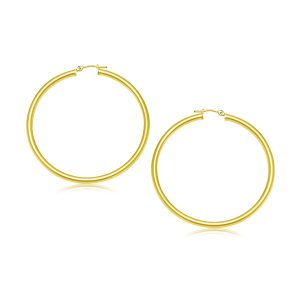 10k Yellow Gold Polished Hoop Earrings (30 mm)