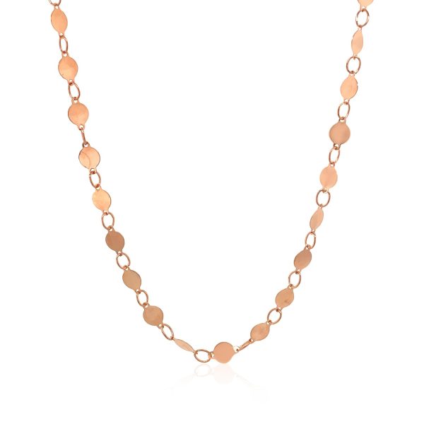 14k Rose Gold Necklace with Polished Circles