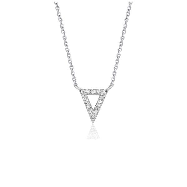 Diamond Inverted Triangle Pendant in 14k White Gold