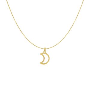 14k Yellow Gold Necklace with Moon