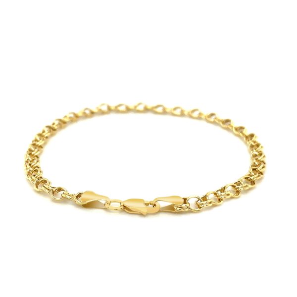 Round Link Charm Bracelet in 10k Yellow Gold