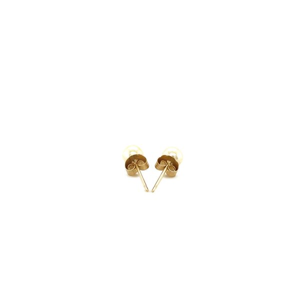 14k Yellow Gold Freshwater Cultured White Pearl Stud Earrings (4.0 mm)