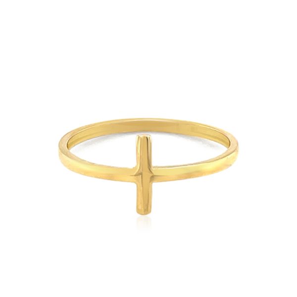 14k Yellow Gold Cross Motif Ring