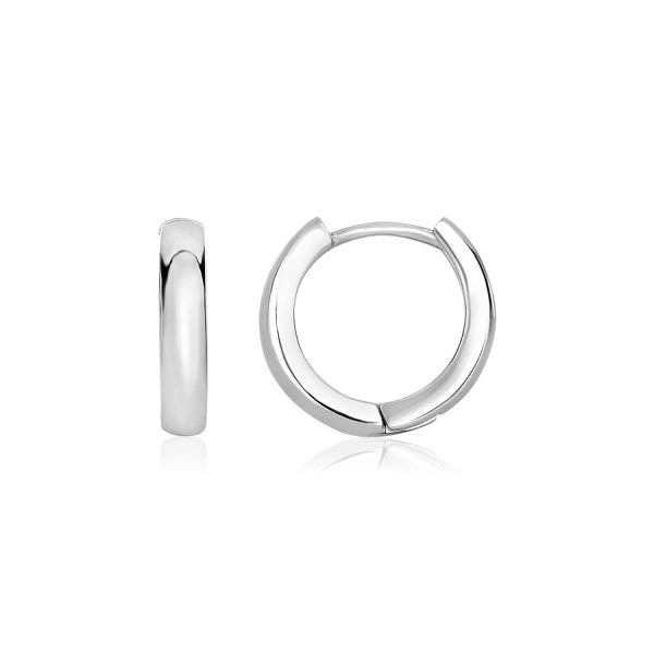 Sterling Silver Narrow Polished Hoop Earrings