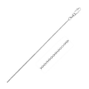 14k White Gold Diamond Cut Rolo Chain 1.1mm