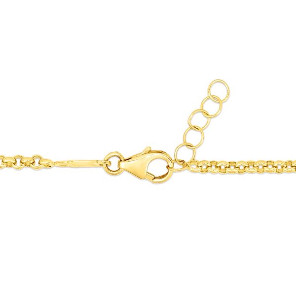 14k Yellow Gold Childrens Bracelet with Enameled Panda Bears