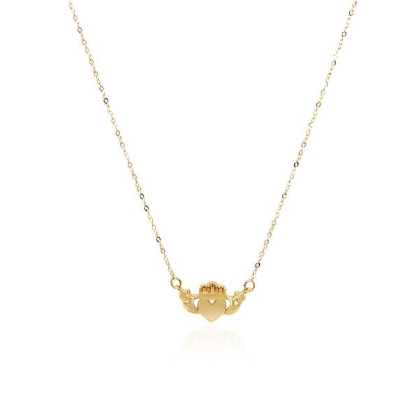 14k Yellow Gold Pendant with Claddagh Symbol