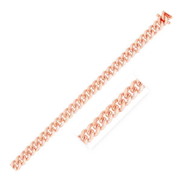 6.0mm 14k Rose Gold Classic Miami Cuban Solid Bracelet