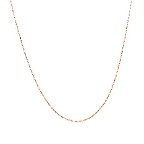 14k Rose Gold Diamond Cut Cable Link Chain 0.7mm