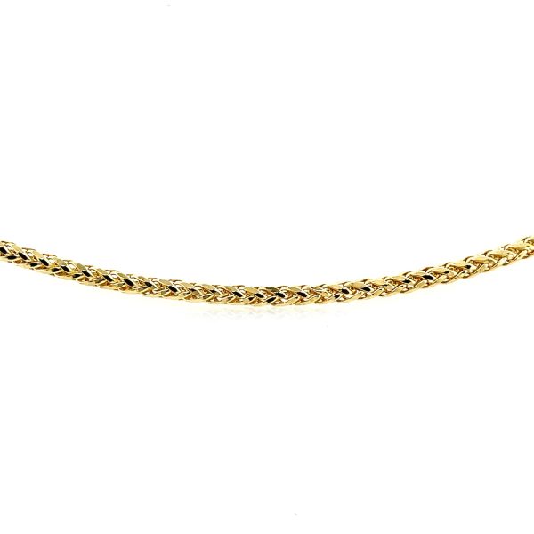 2.7mm 14k Yellow Gold Diamond Cut Round Franco Bracelet