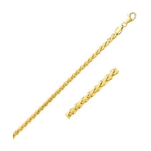 2.7mm 14k Yellow Gold Diamond Cut Round Franco Chain