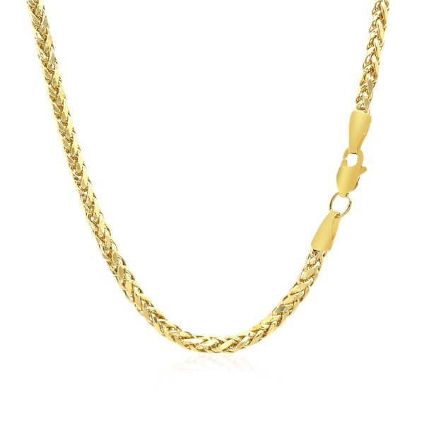 2.7mm 14k Yellow Gold Diamond Cut Round Franco Chain