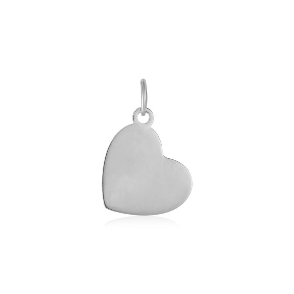 14K White Gold Heart Pendant