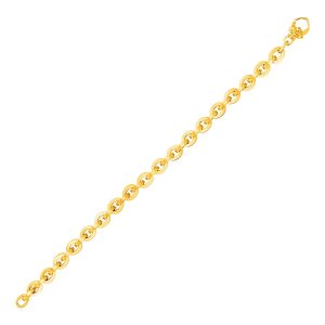 Shiny Oval Link Bracelet in 14k Yellow Gold