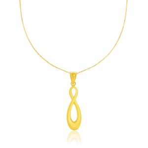 14k Yellow Gold Shiny Infinity Style Pendant