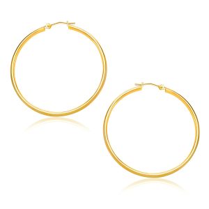 10k Yellow Gold Polished Hoop Earrings (30mm)