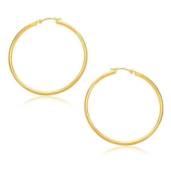 10k Yellow Gold Polished Hoop Earrings (30mm)