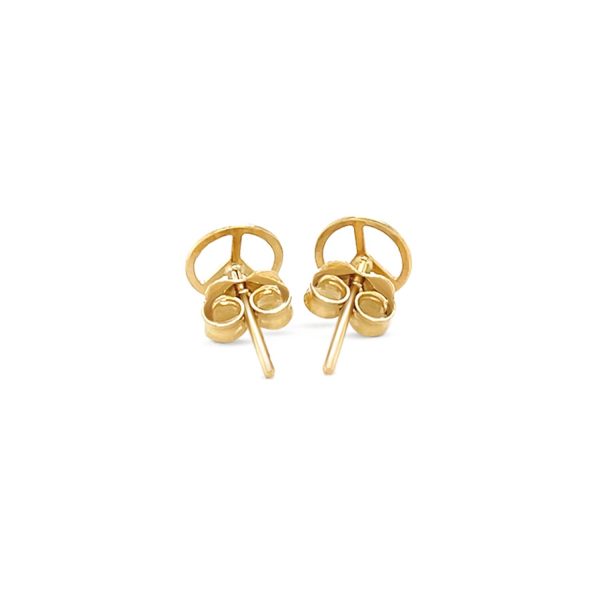 14k Yellow Gold Post Earrings with Peace Signs