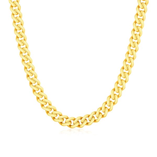 14k Yellow Gold Polished Miami Cuban Chain Necklace