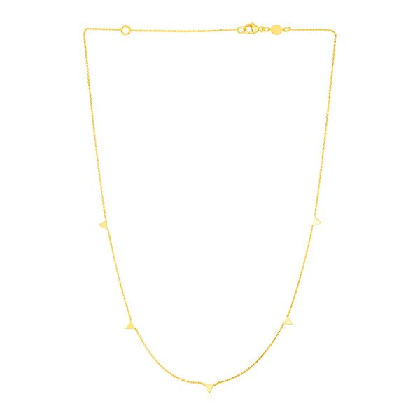 14K Yellow Gold Necklace with Triangles